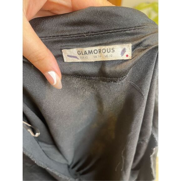 Glamorous - Wrap L/S Dress 👗 Black - Picture 3 of 4